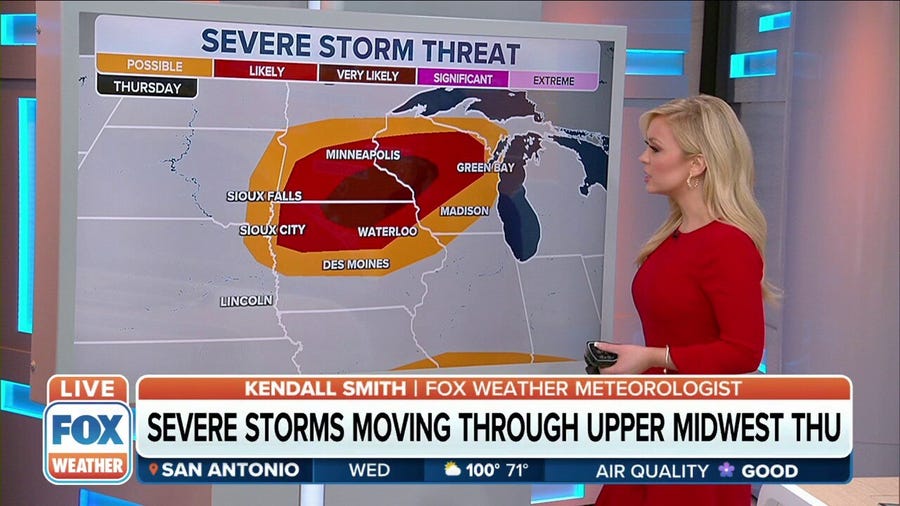 Severe storms threatening parts of Plains, Midwest and South through Friday