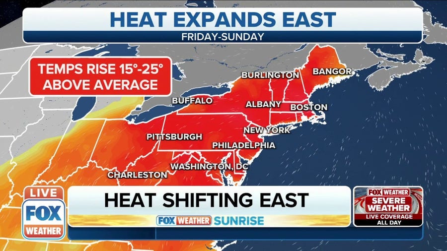 Early-season heat to push temperatures into 90s from Ohio Valley to East Coast