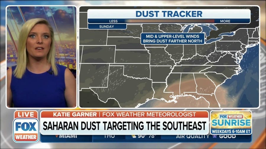 Saharan dust plume targeting the southeast coast this weekend