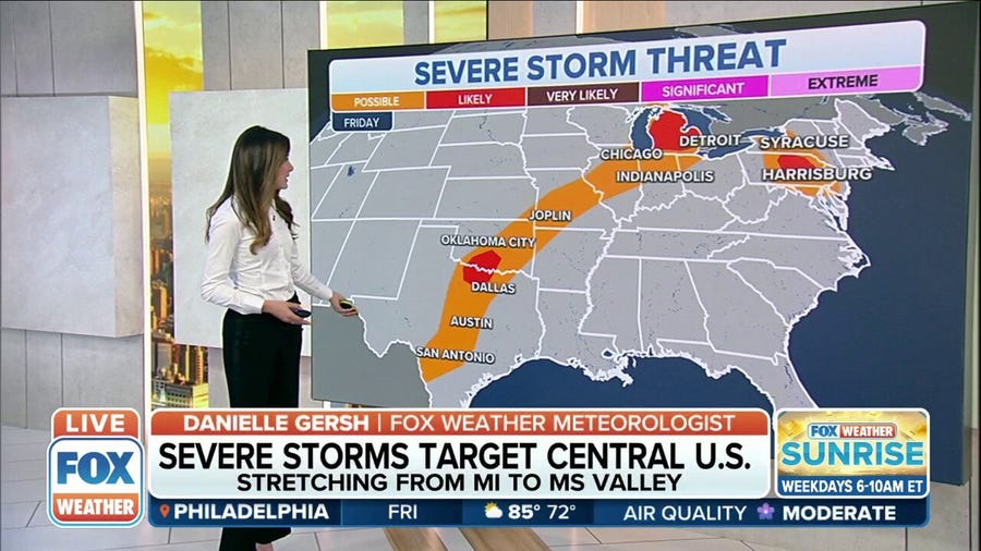 Severe storm threat stretches from Northeast to Texas through the weekend