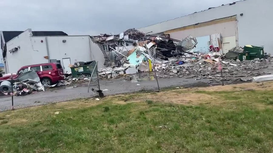 Tornado destruction in Gaylord, Michigan