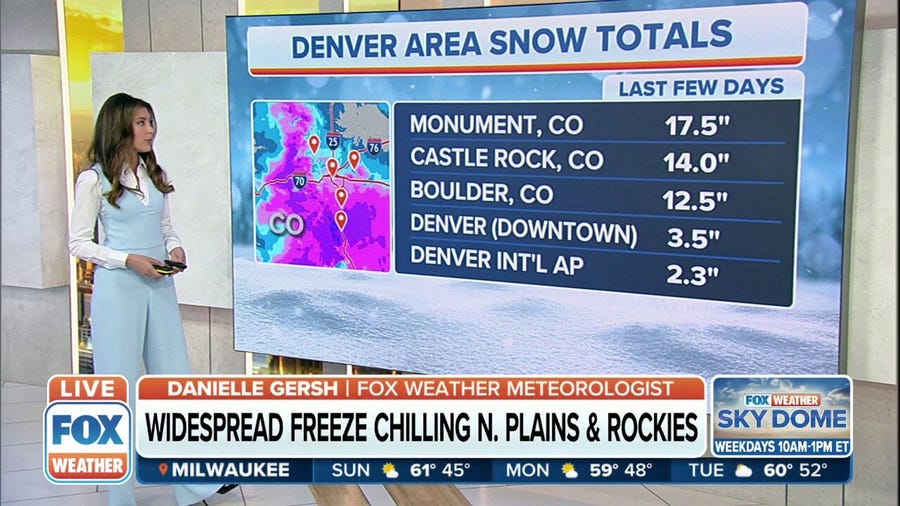 Widespread freeze chilling Northern Plains, Rockies