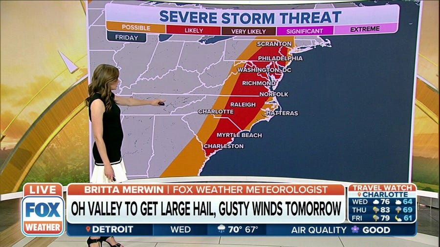 East Coast could see widespread severe weather episode on Friday