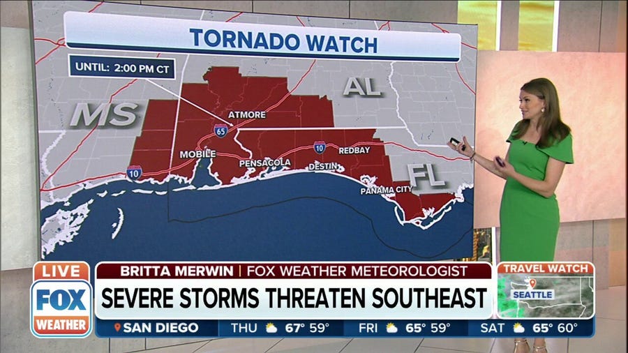 Tornado Watch issued for parts of the Gulf Coast