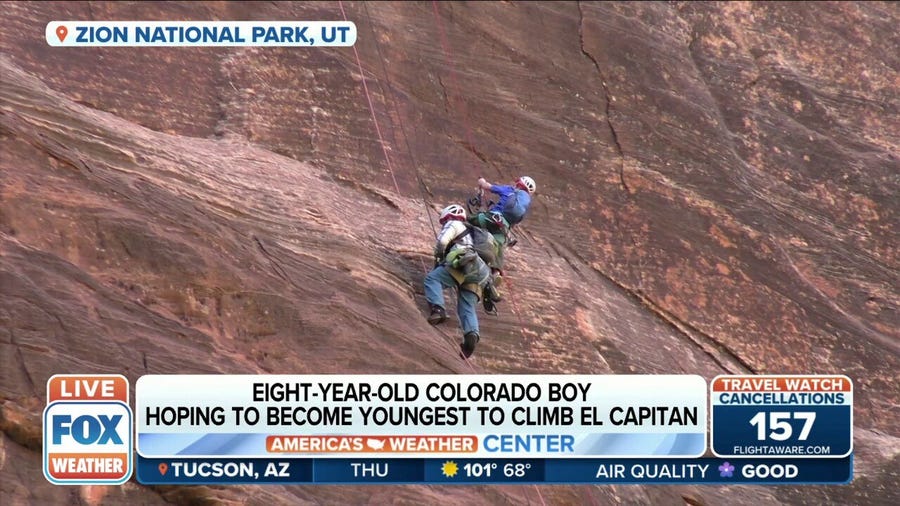 8-year-old boy strives to become youngest to climb Yosemite's El Capitan