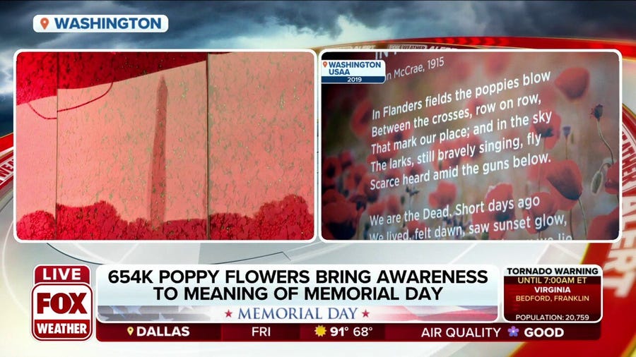 Special exhibit featuring 645K poppy flowers brings awareness to meaning of Memorial Day
