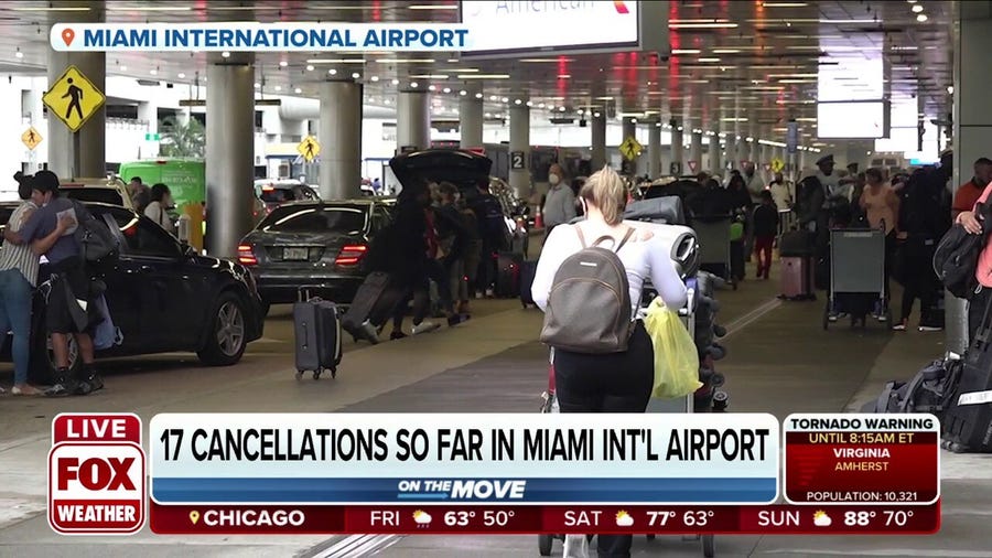 Severe storms to impact travel this holiday weekend, 17 cancellations at Miami Int'l Airport