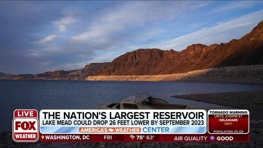 Lake Mead's newly exposed shoreline is dense and difficult to navigate