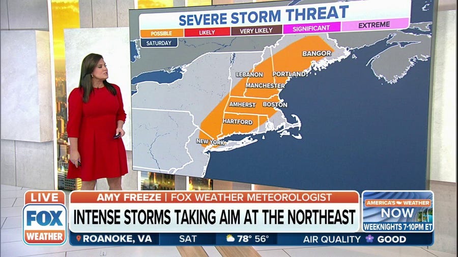 Intense storms take aim at Northeast on Saturday