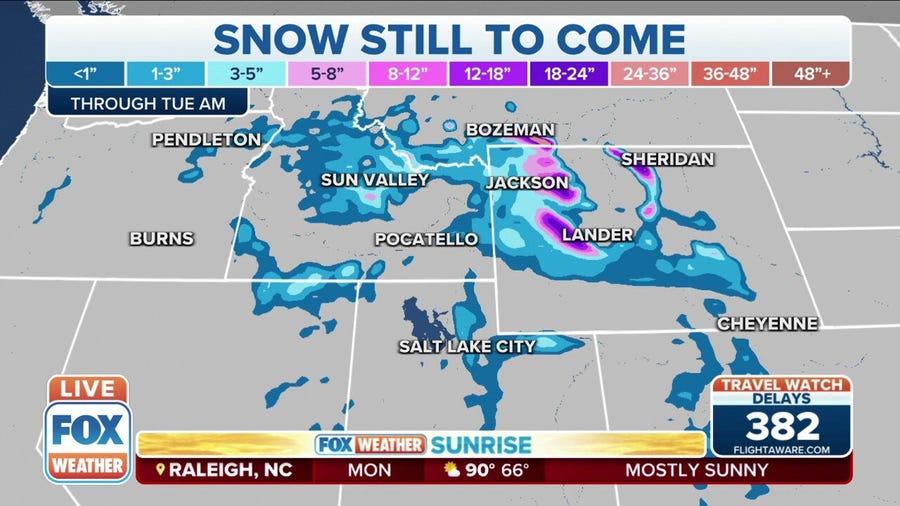 Rain and snow to impact the northern Rockies