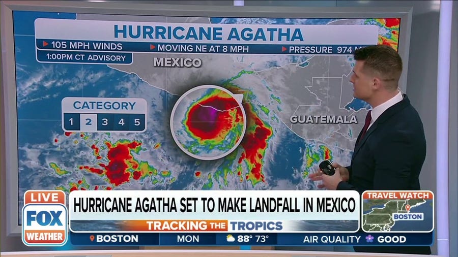 Hurricane Agatha continues to spin towards the southern coast of Mexico