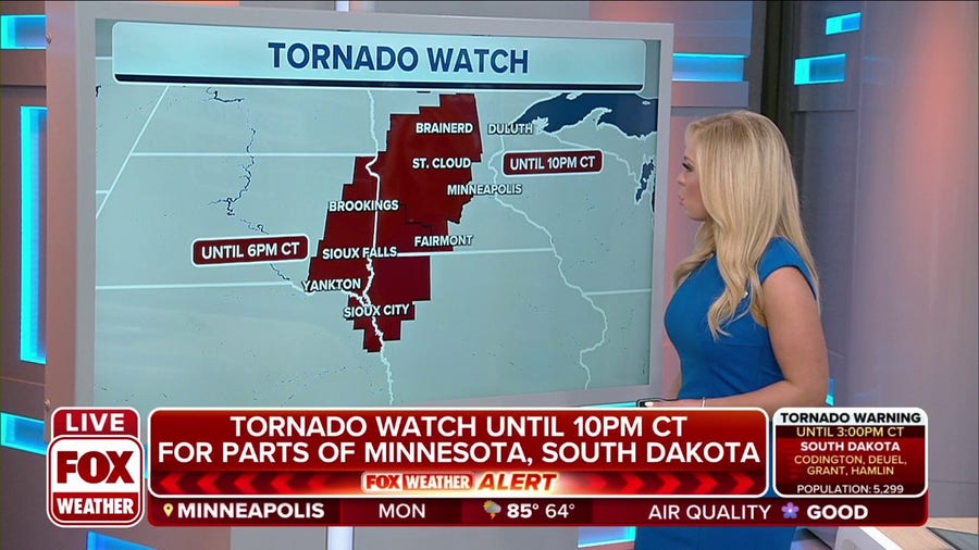 New Tornado Watch issued for parts of Minneosta and South Dakota