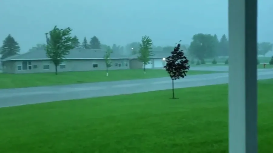 Tornado sirens wail in Hoffman, MN
