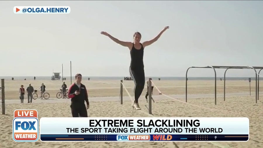 Guinness World Record slackliner shows FOX Weather her skills