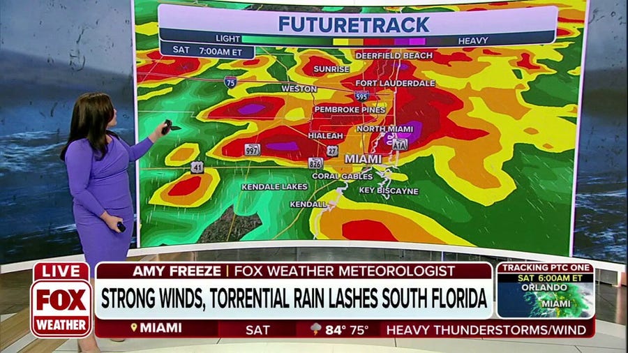 Strong winds, torrential rain lashes South Florida