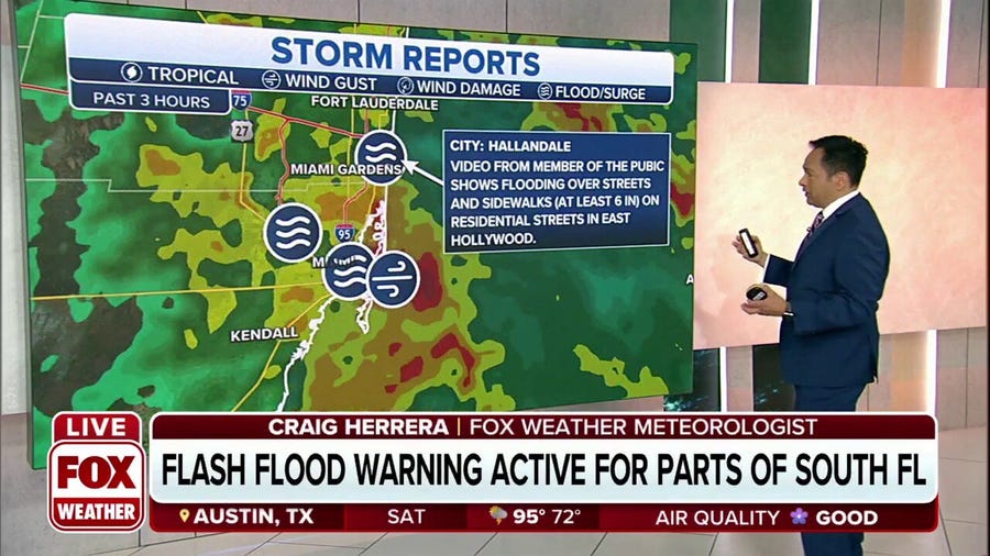 Flash Flooding and Wind Reports in South Florida