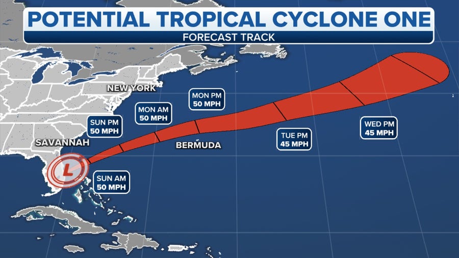 Tropical disturbance moving away from Florida