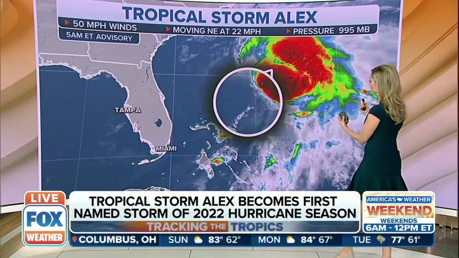 Tropical Storm Alex becomes first named storm of 2022 Atlantic hurricane season