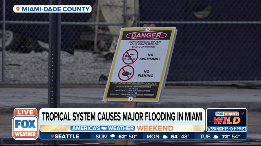 Beaches closed in Miami after tropical system causes sewage overflows