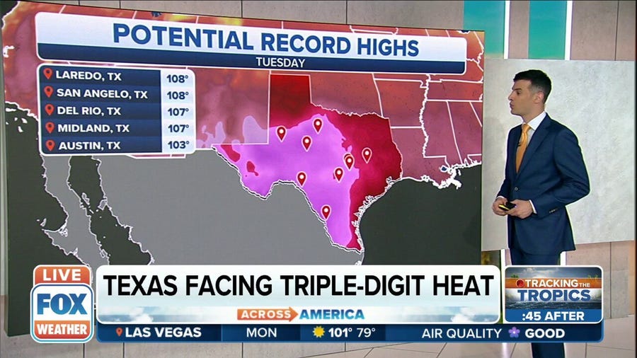 Texas looks at potential record high temperatures on Tuesday