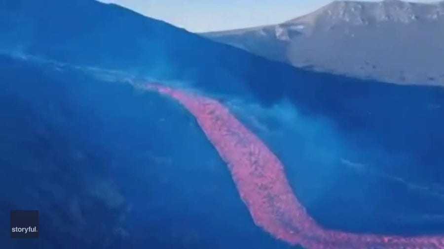 River of lava in Italy