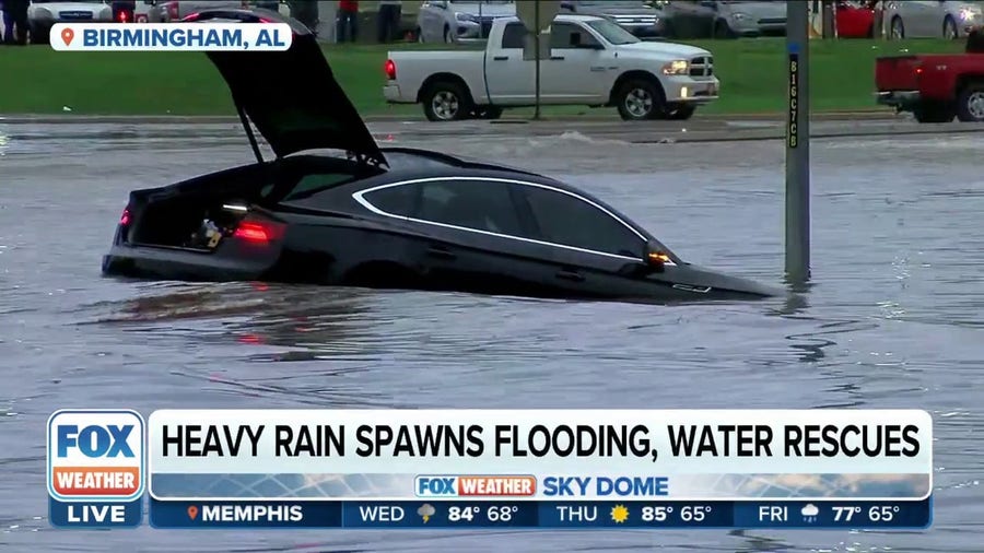 Heavy rain spawns flooding, water rescues in Alabama