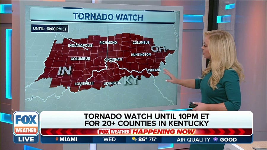 Tornado Watch issued for parts of Indiana, Ohio and Kentucky