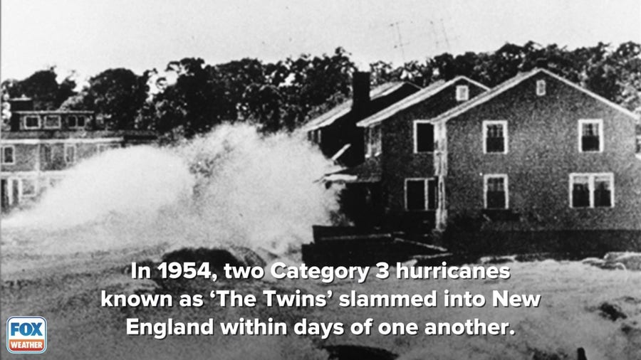 Hurricanes Carol and Edna (The Twins) in 1954