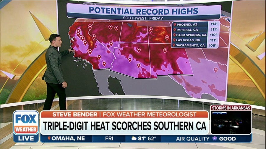 Excessive heat remains locked in place from California to Texas