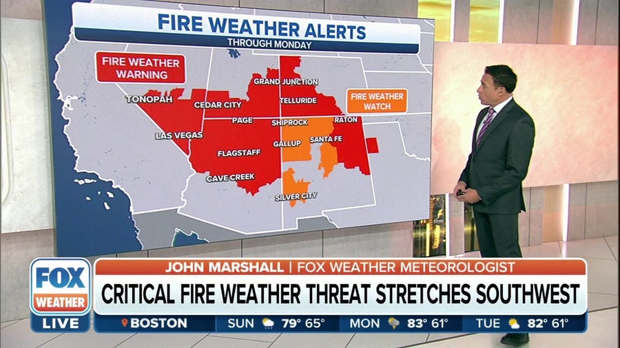 Critical fire weather threat stretches across the Southwest