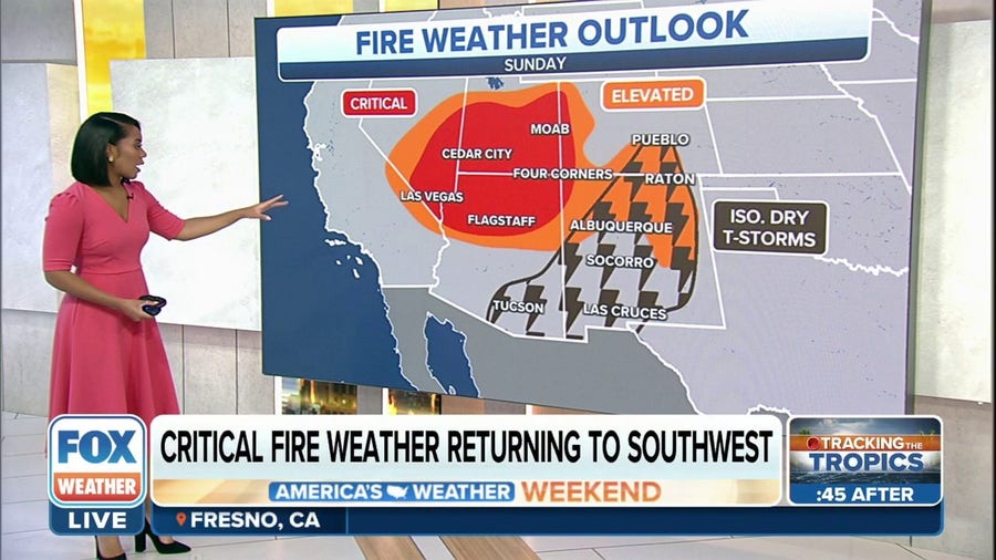 Southwest fire weather threat heightened by extreme heat, dry thunderstorms