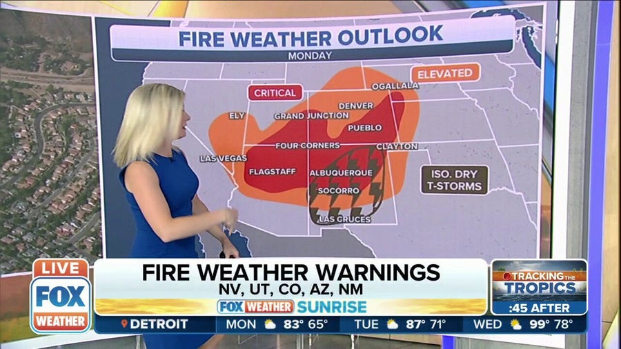 Fire danger returns to the Southwest, Rockies as wildfires rage across Arizona, New Mexico