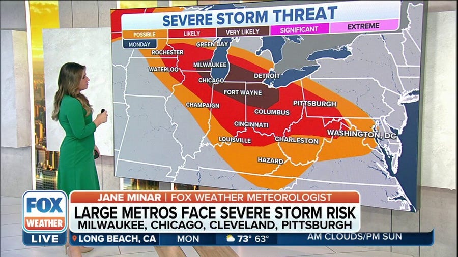 Large metro areas face severe storm risk in upper Midwest