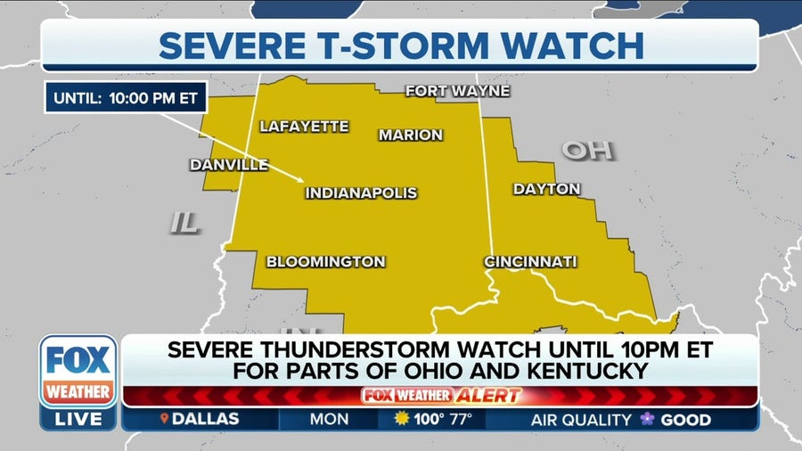 Severe Thunderstorm Watch issued for parts of IL, IN, KY and OH