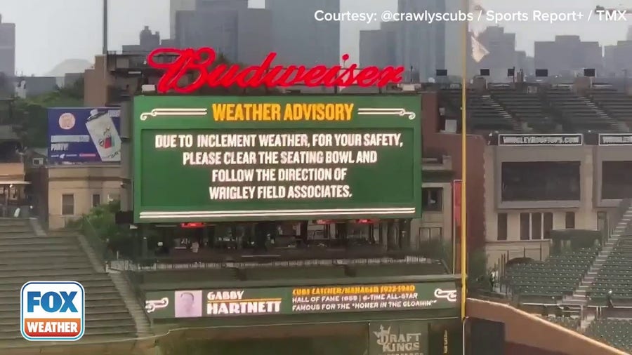 Tornado sirens sound at Wrigley Field