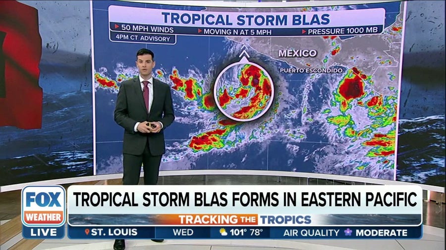 Tropical Storm Blas brewing in Eastern Pacific