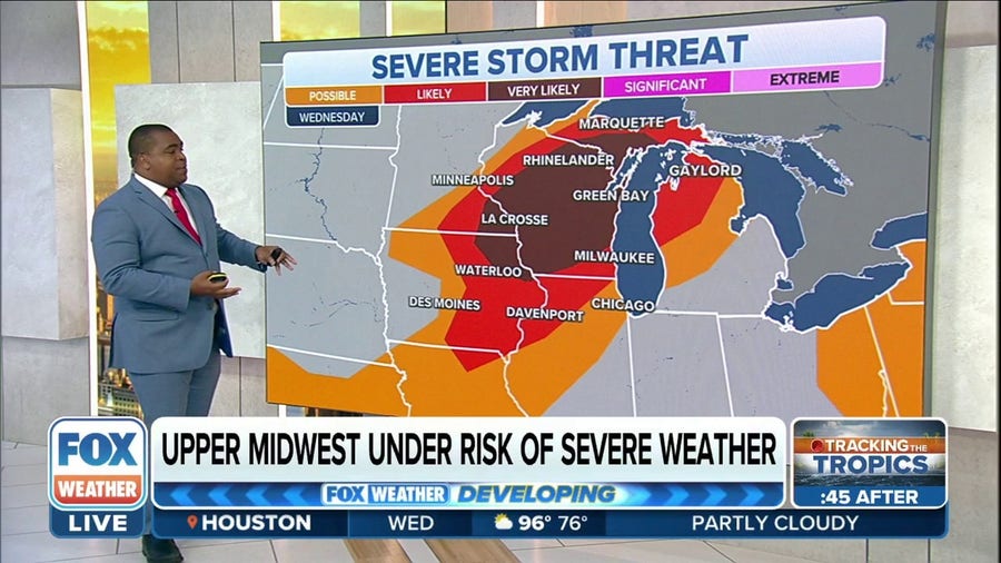 Severe storms could spawn several tornadoes, damaging winds, destructive hail in upper Midwest