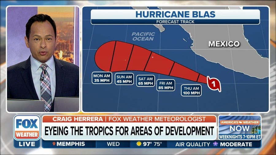 Blas becomes hurricane in Eastern Pacific with 75 mph winds