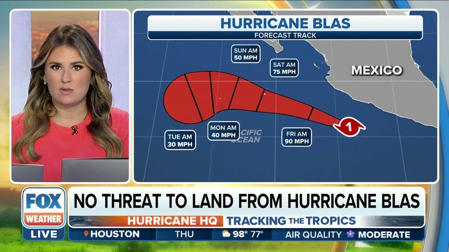 Hurricane Blas strengthen off coast of Mexico