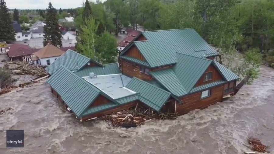 Watch: Drone footage shows catastrophic damage as flooding ravages Red Lodge, MT