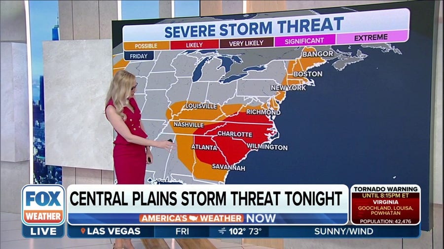 Severe storms target the Southeast on Friday