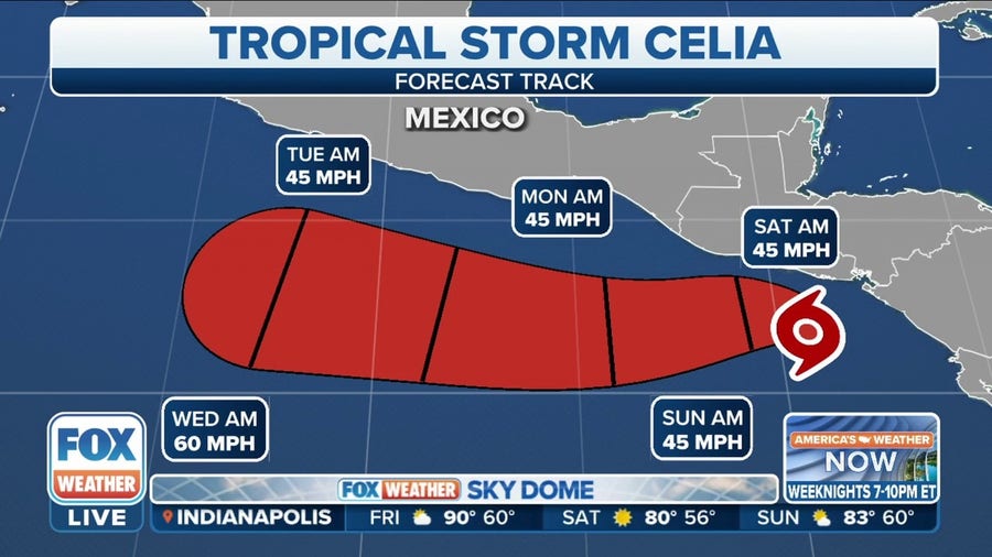 Tropical Storm Celia forms off Mexico coast in Eastern Pacific