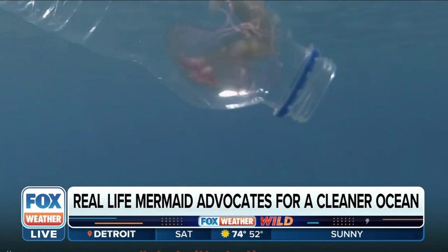 'Eco-Mermaid' breaks world record to bring attention to ocean plastic pollution