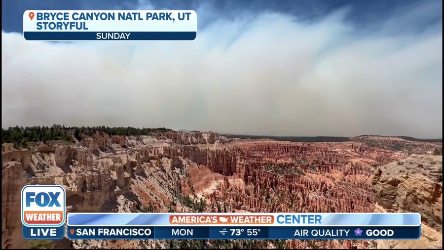 Smoky conditions in Bryce Canyon National Park