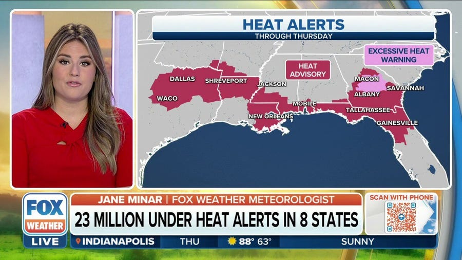 Jacksonville, Tallahassee in Florida brace for one of their hottest days on record Thursday