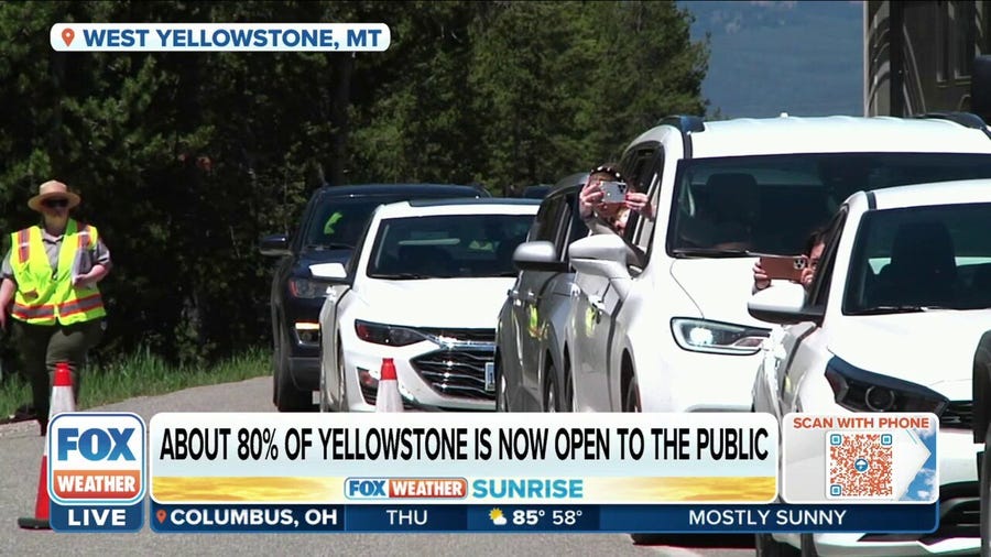 Close to 80% of Yellowstone National Park is now open to the public