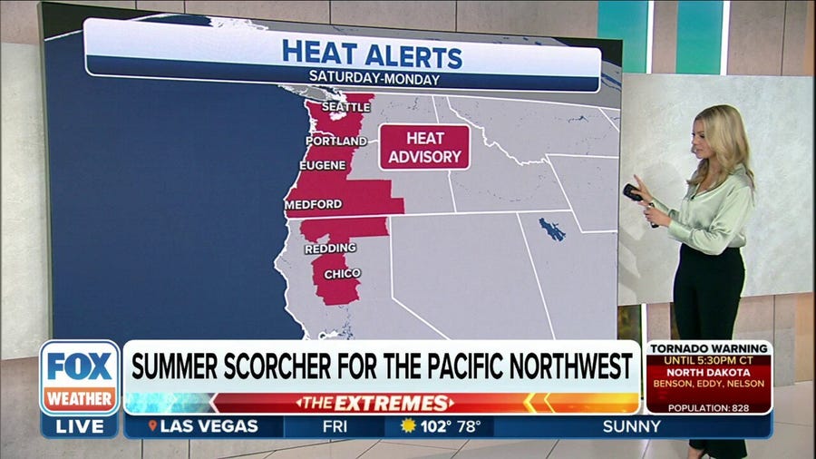 Heat alerts for the Pacific Northwest this weekend into Monday