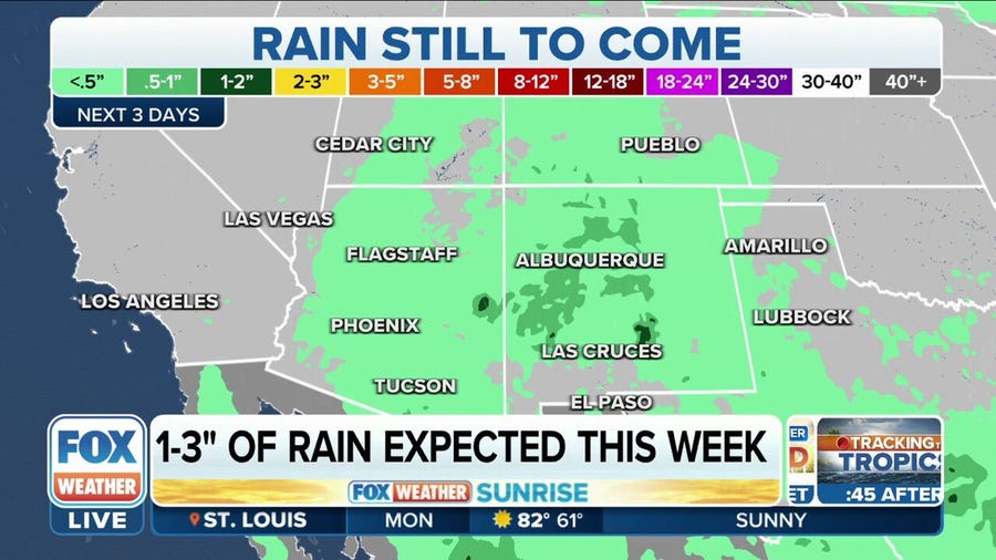 Monsoon will continue to bring rain, flood threat to Southwest