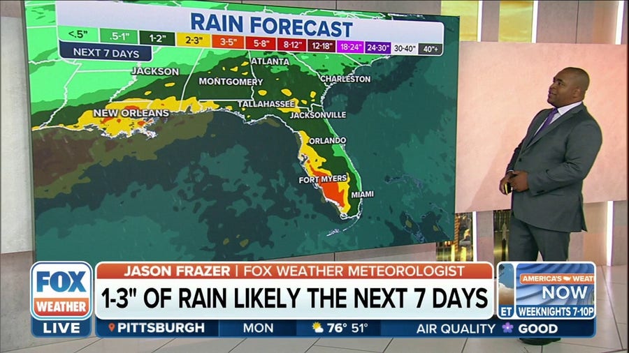 Localized flooding possible in south Florida as scattered storms move through