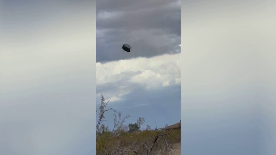 Watch: Trampoline picked up and thrown into the sky by Arizona dust devil